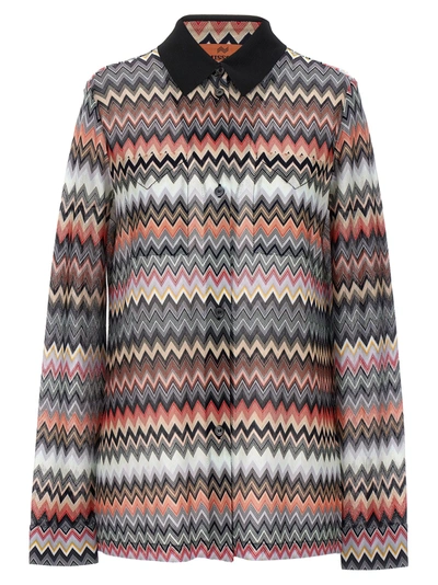 Missoni Zigzag-pattern Long-sleeved Shirt In Multicolor