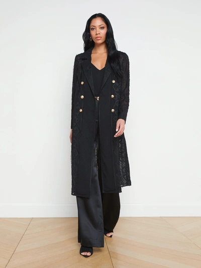 L AGENCE DOTTIE LACE TRENCH COAT