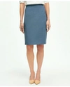 Brooks Brothers The Essential Stretch Wool Pencil Skirt | Light Blue | Size 8