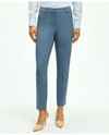Brooks Brothers The Essential Stretch Wool Slim Crop Pants In Light Blue