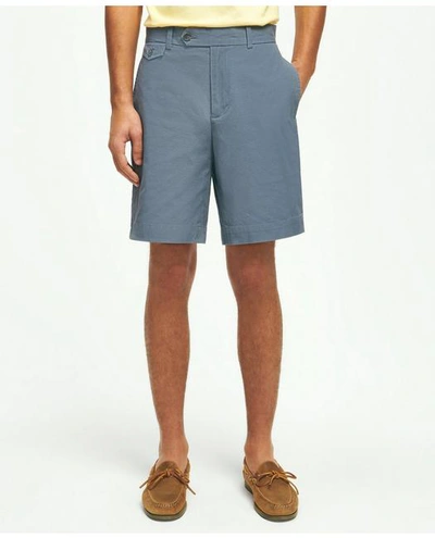 Brooks Brothers 9" Canvas Poplin Shorts In Supima Cotton In Slate Blue