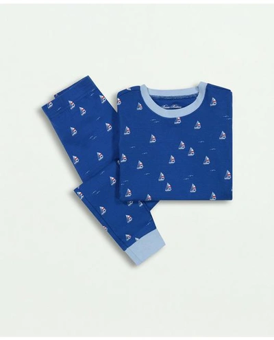 Brooks Brothers Boys Cotton Printed Pajama Set | Blue | Size 6