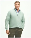 Brooks Brothers Big & Tall Supima Cotton Half-zip Sweater In Jade Heather