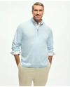 Brooks Brothers Big & Tall Supima Cotton Half-zip Sweater In Light Blue Heather