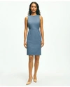 Brooks Brothers The Essential Stretch Wool Sheath Dress In Light Blue