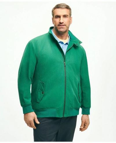 Brooks Brothers Big & Tall Harrington Jacket In Cotton Blend In Green