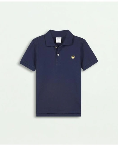 Brooks Brothers Boys Pique Polo Shirt In Navy