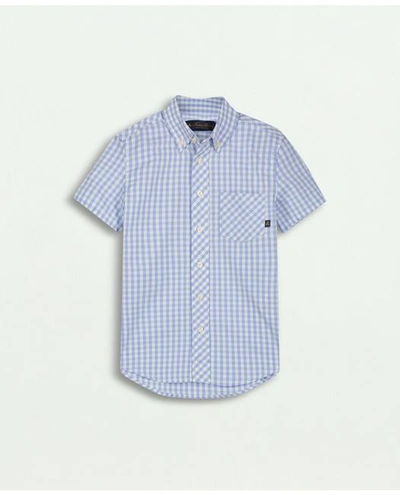 Brooks Brothers Kids'  Boys Gingham Sport Shirt | Light Blue | Size 6