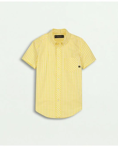 Brooks Brothers Kids'  Boys Gingham Sport Shirt | Medium Yellow | Size 6