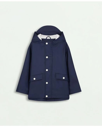 Brooks Brothers Kids Hooded Rain Jacket | Navy | Size 6