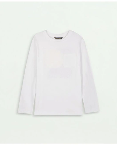 Brooks Brothers Kids'  Boys Long-sleeve Tennis T-shirt | White | Size 14
