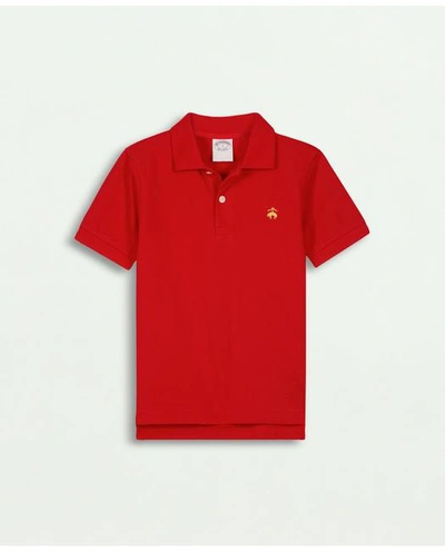 Brooks Brothers Kids'  Boys Pique Polo Shirt | Red | Size Xs