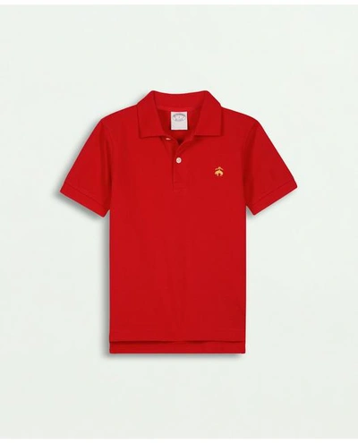 Brooks Brothers Kids'  Boys Pique Polo Shirt In Red