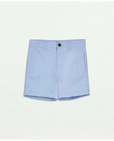 Brooks Brothers Kids' Solid Cotton Shorts In Light Blue