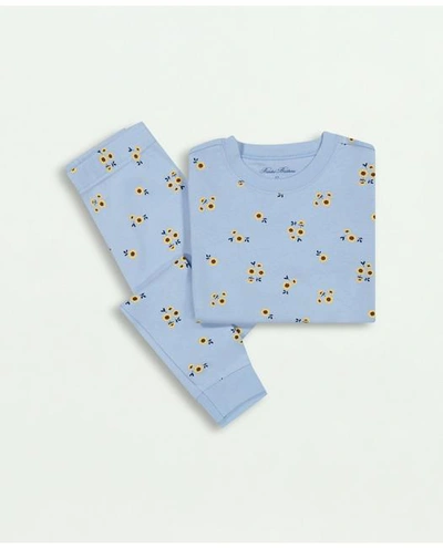 Brooks Brothers Girls Kids Long-sleeve Pajamas Set | Light Blue | Size 6