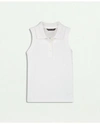 Brooks Brothers Kids'  Girls Sleeveless Pique Polo Shirt | White | Size 10