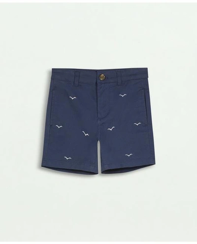 Brooks Brothers Kids'  Boys Seagull Embroidered Shorts | Navy | Size 12
