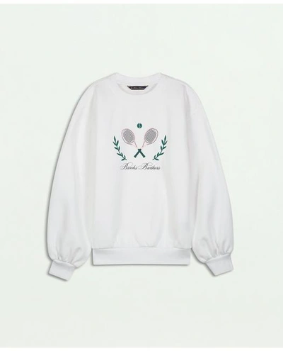 Brooks Brothers Kids'  Girls Tennis Sweatshirt | White | Size 8