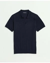 Brooks Brothers Lightweight Luxe All-season Sweater, Johnny Collar In Navy