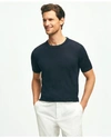Brooks Brothers Ultra-fine Merino Short Sleeve Crewneck Sweater | Navy | Size Large