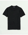 Brooks Brothers Ultra-fine Merino Short Sleeve Crewneck Sweater | Black | Size Medium