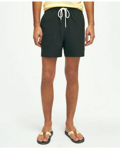 Brooks Brothers 5" Stretch Swim Trunks In Black