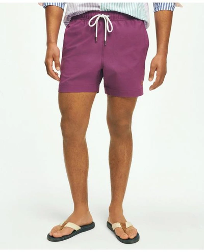 Brooks Brothers 5" Stretch Swim Trunks In Purple