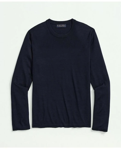 Brooks Brothers Lightweight Luxe All-season Sweater, Crewneck | Navy | Size Small