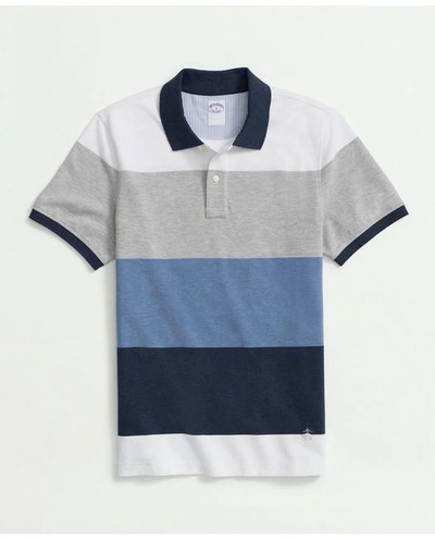 Brooks Brothers Golden Fleece Multi Striped Polo In Supima Cotton | Blue | Size 2xl