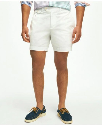 Brooks Brothers 7" Canvas Poplin Shorts In Supima Cotton | White | Size 42