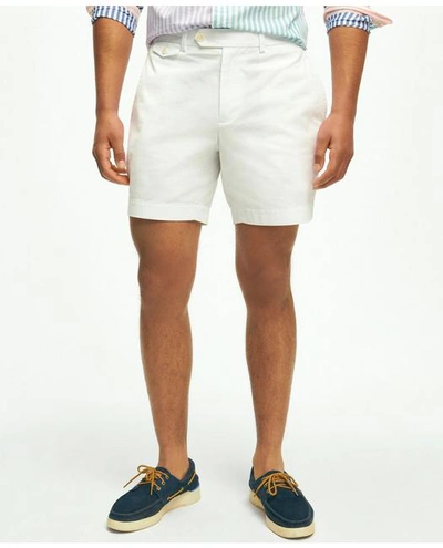 Brooks Brothers 7" Canvas Poplin Shorts In Supima Cotton In White
