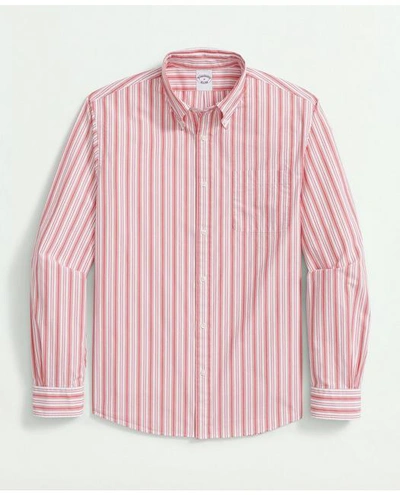 Brooks Brothers Friday Shirt, Poplin Archive Striped | Red | Size Xs