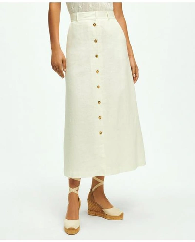 Brooks Brothers A-line Linen Skirt | White | Size 6