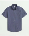 Brooks Brothers Friday Shirt, Short-sleeve Poplin End On End In Navy