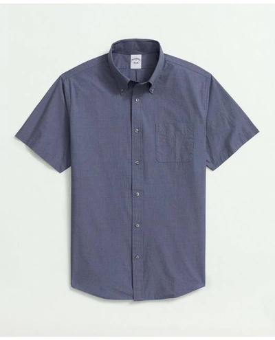 Brooks Brothers Friday Shirt, Short-sleeve Poplin End On End | Navy | Size Small