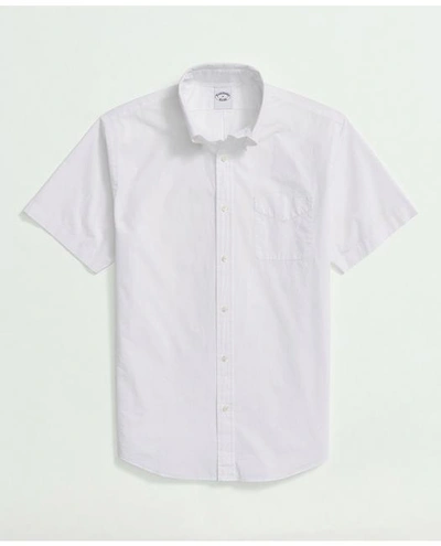 Brooks Brothers Friday Shirt, Short-sleeve Poplin End On End In White