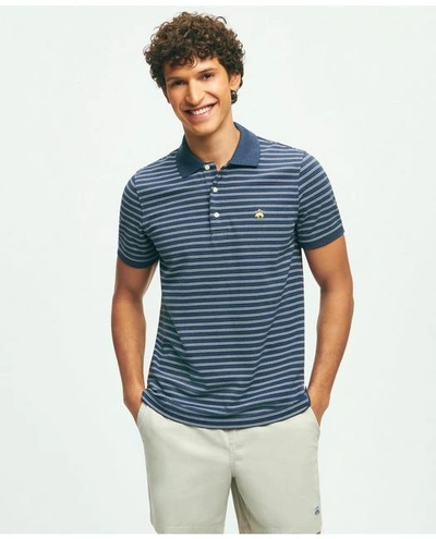 Brooks Brothers Golden Fleece Striped Polo In Supima Cotton | Navy | Size Xl