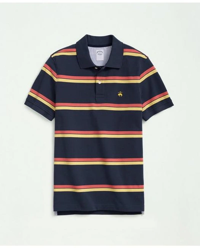 Brooks Brothers Golden Fleece Multi Striped Polo In Supima Cotton | Navy | Size Large
