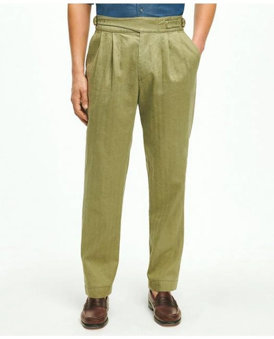 Brooks Brothers The Ghurka Pant In Linen-cotton Blend Pants | Olive | Size 36 32