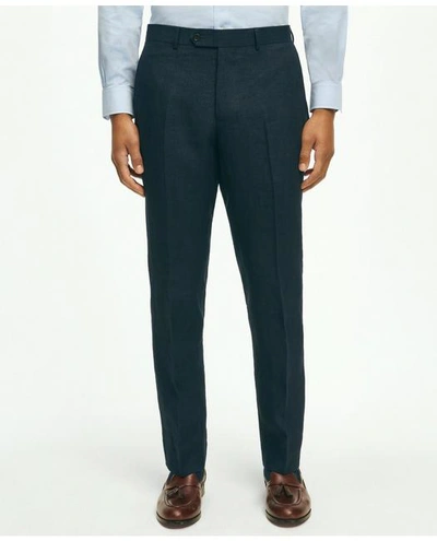 Brooks Brothers Classic Fit Linen Trousers | Navy | Size 40 32