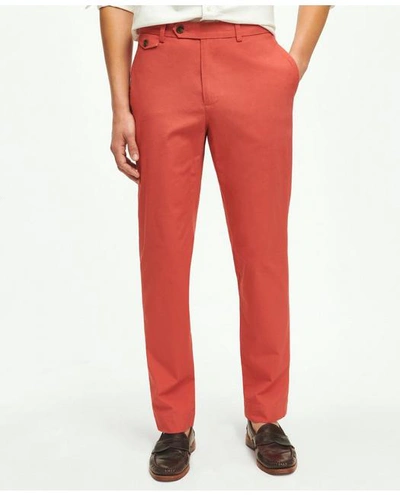 Brooks Brothers Slim Fit Canvas Poplin Chinos In Supima Cotton Pants | Red | Size 38 32