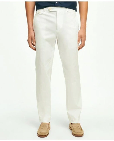 Brooks Brothers Slim Fit Canvas Poplin Chinos In Supima Cotton Pants | White | Size 36 32