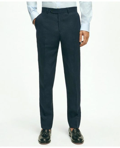 Brooks Brothers Slim Fit Linen Trousers | Navy | Size 38 30