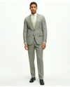 BROOKS BROTHERS CLASSIC FIT 1818 HOUNDSTOOTH SUIT IN LINEN-WOOL BLEND | GREY | SIZE 42 REGULAR