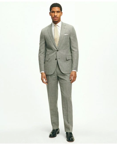 Brooks Brothers Classic Fit 1818 Houndstooth Suit In Linen-wool Blend In Grey
