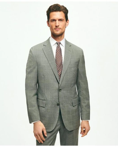 Brooks Brothers Classic Fit Windowpane 1818 Suit | Grey | Size 41 Regular
