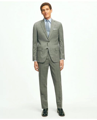Brooks Brothers Slim Fit 1818 Windowpane Suit In Wool | Grey | Size 36 Short