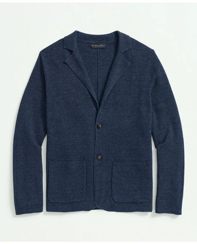 Brooks Brothers Sweater Blazer In Linen-cotton Blend | Navy | Size Xs