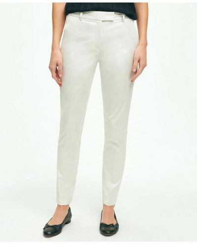 Brooks Brothers Cotton Sateen Pants | White | Size 8