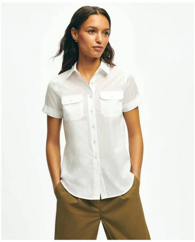 Brooks Brothers Classic Utility Shirt In Cotton In White